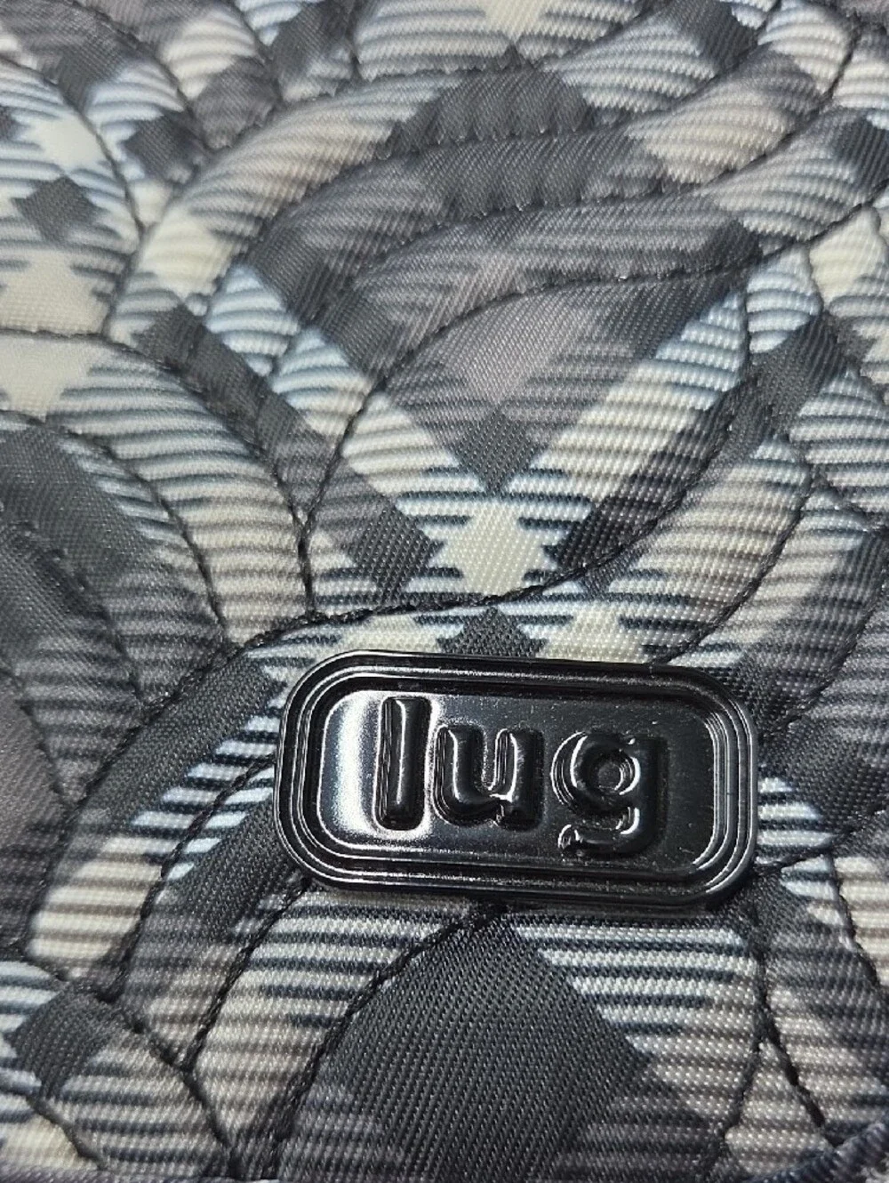 lug Black and White Quilted Plaid Sleeper XL Brush Holder